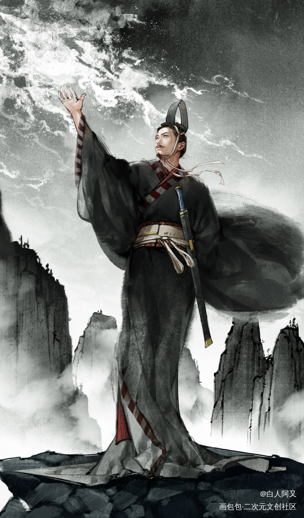 天问_板绘涂历史同人插画同人板绘绘画绘画作品