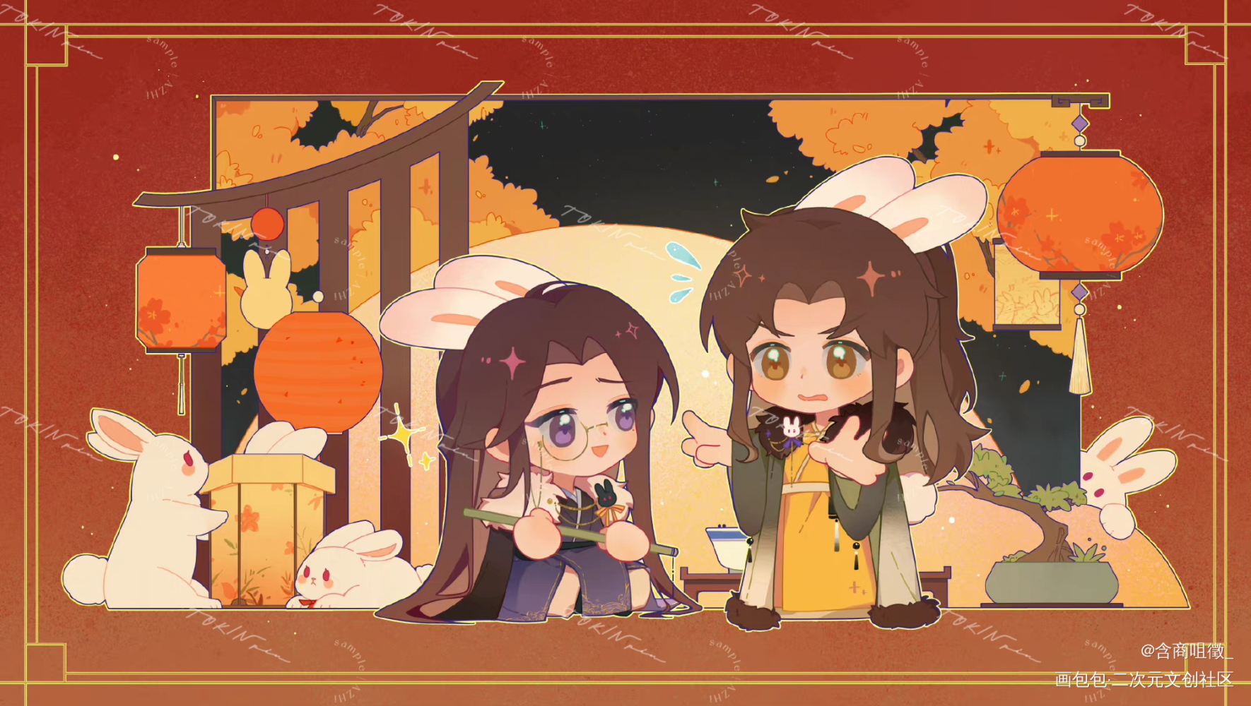 这是什么！好多兔兔！抓一只_杀破狼长庚顾昀长顾长庚顾昀绘画作品