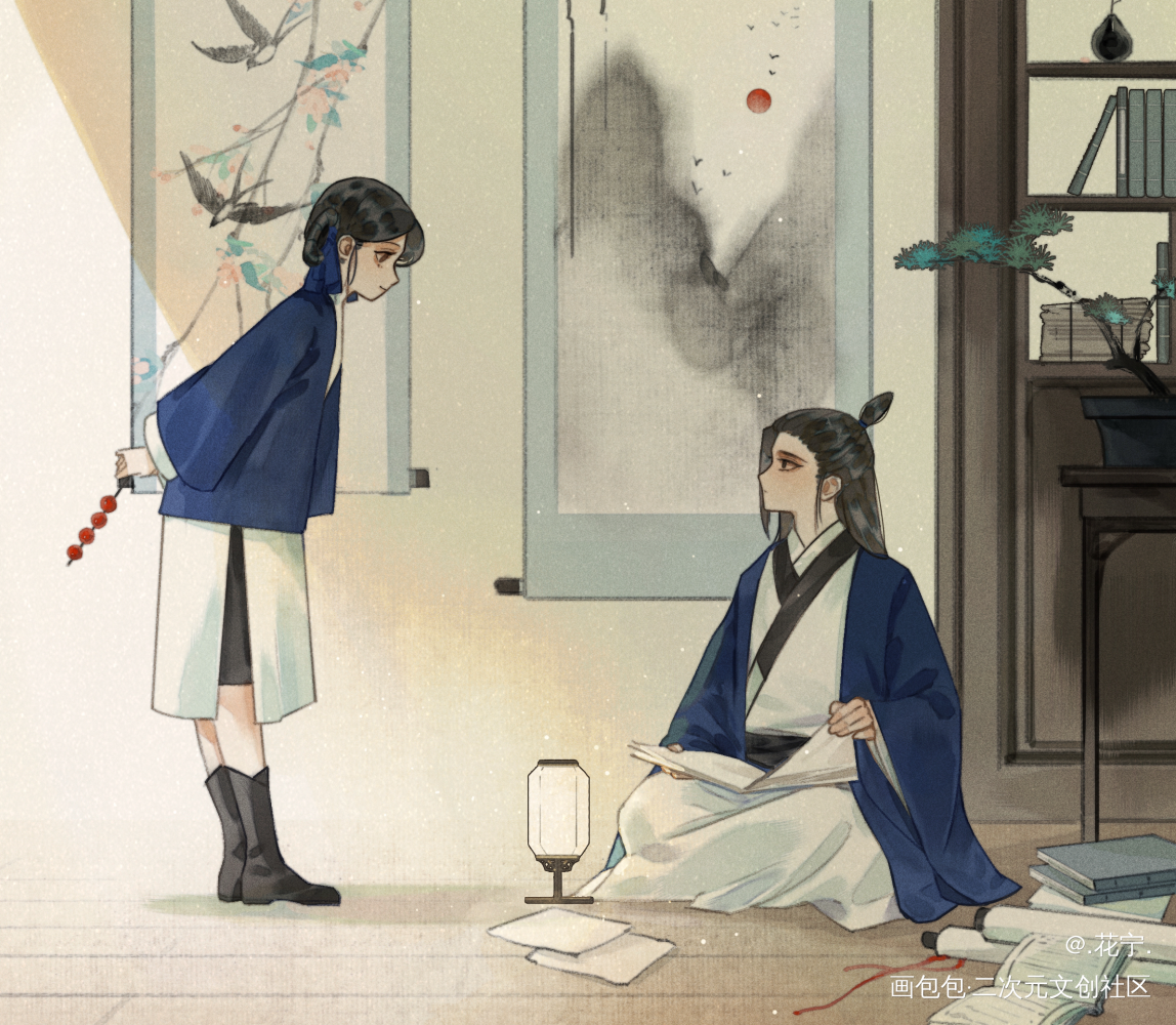 _古风摸鱼原创oc绘画作品
