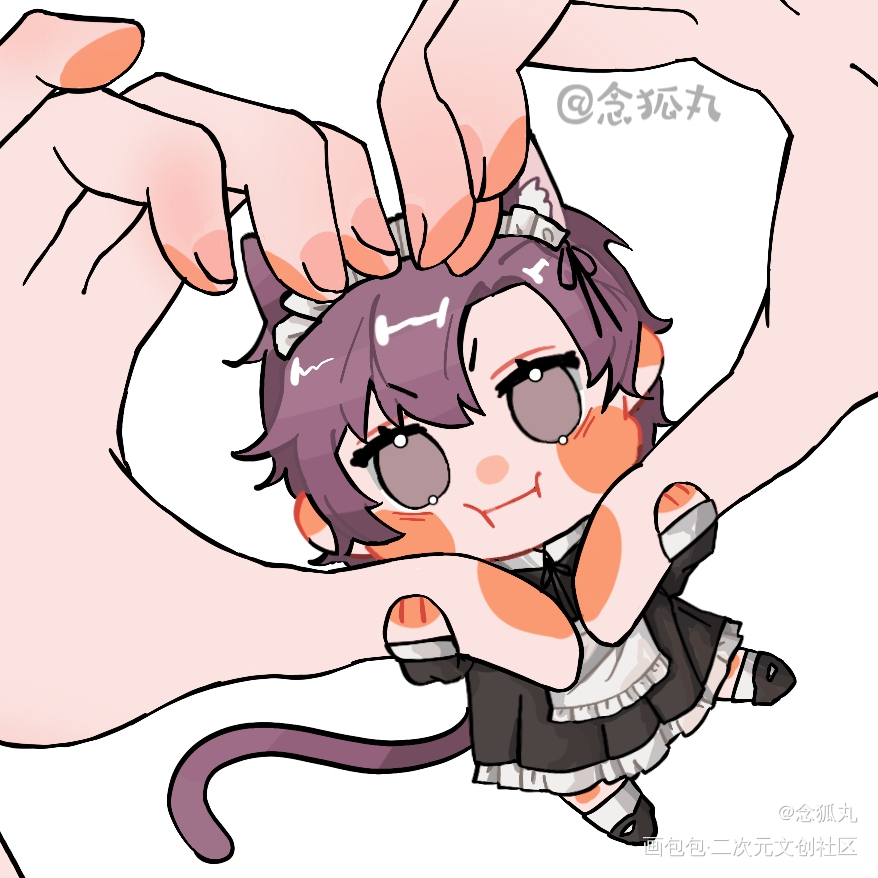 抓一只小猫来比个心～_你却爱着一个傻逼188男团简隋英板绘涂绘画作品