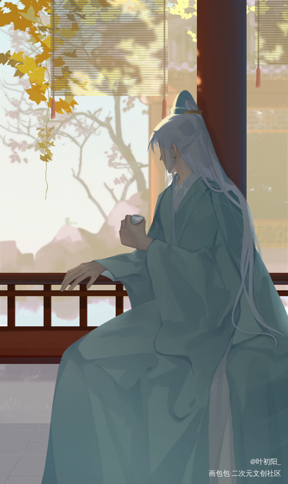 _金光布袋戏古风插画同人冥医杏花君板绘绘画绘画作品