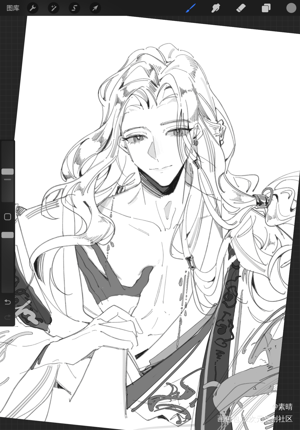 想做些有动静的事？_代号鸢板绘涂铅笔黑白刘辩procreate摸鱼绘画作品