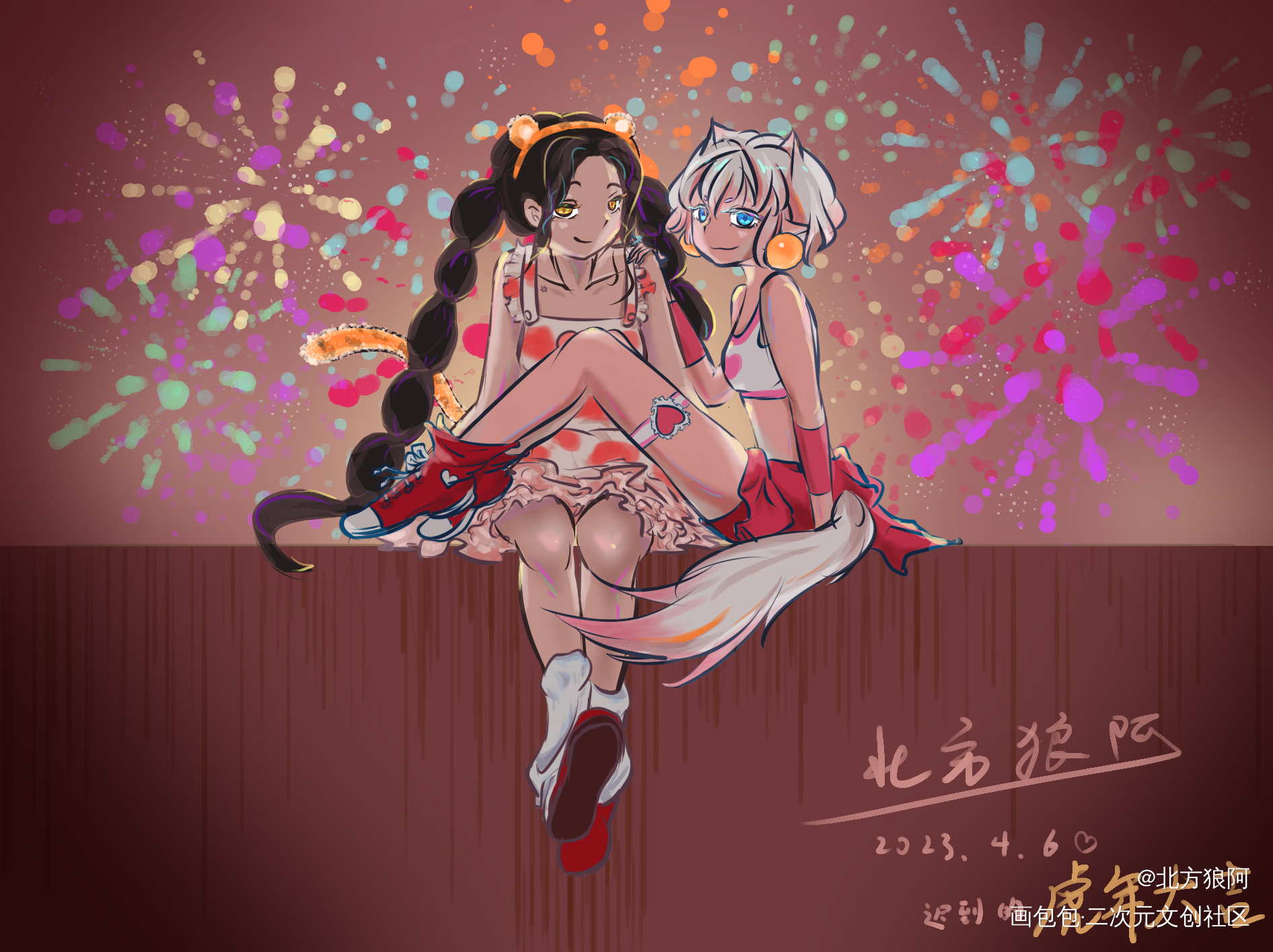 迟到的虎虎年幅_虎年贺图求约稿接稿板绘绘画绘画作品