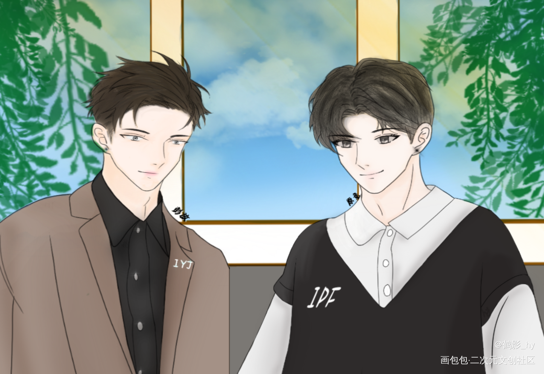 竞放双人照_188男团竞放板绘涂绘画作品