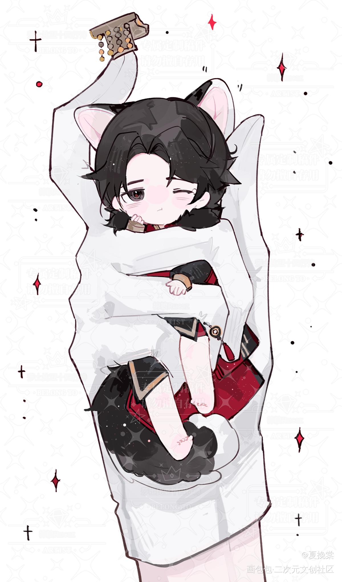 被玩弄于股掌的踏仙崽_二哈和他的白猫师尊燃晚墨燃Q版绘画作品
