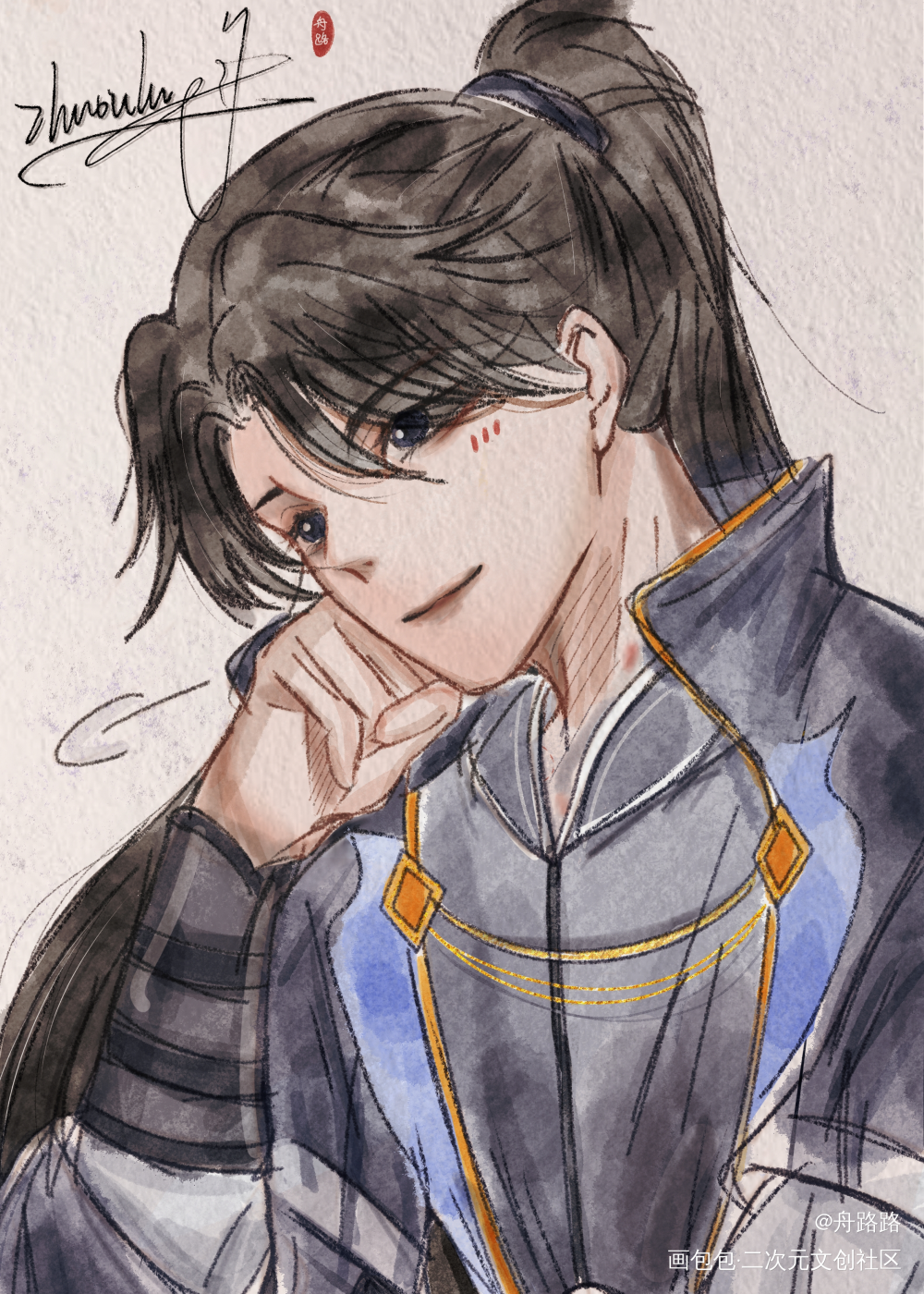 狗砸，生日快乐啊_二哈和他的白猫师尊墨燃生辰吉乐墨燃绘画作品
