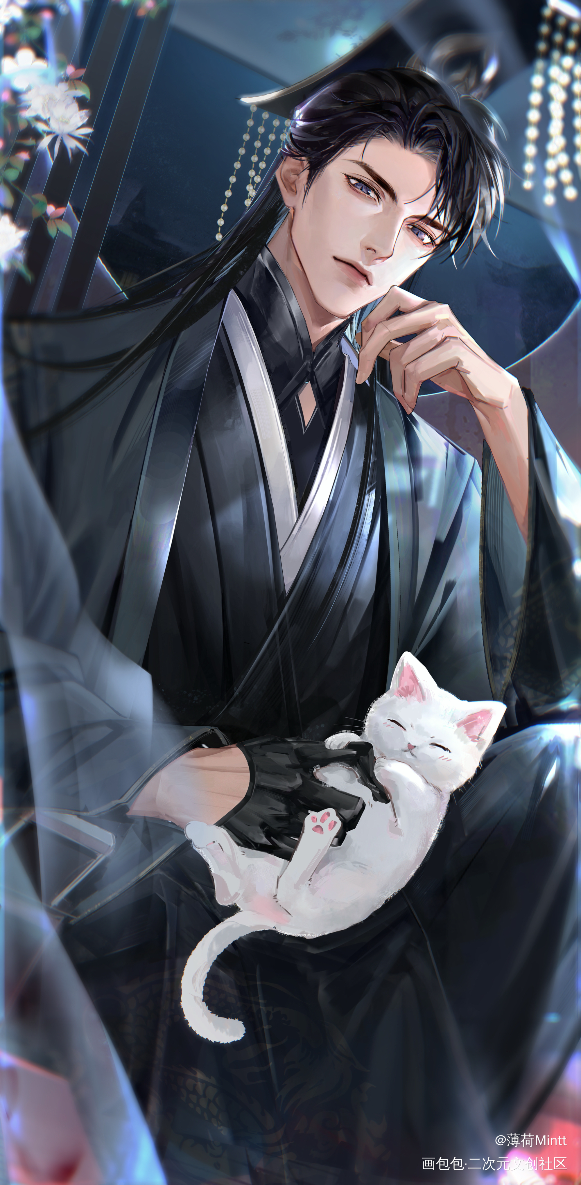 狗子生日快乐_二哈和他的白猫师尊墨燃绘画作品