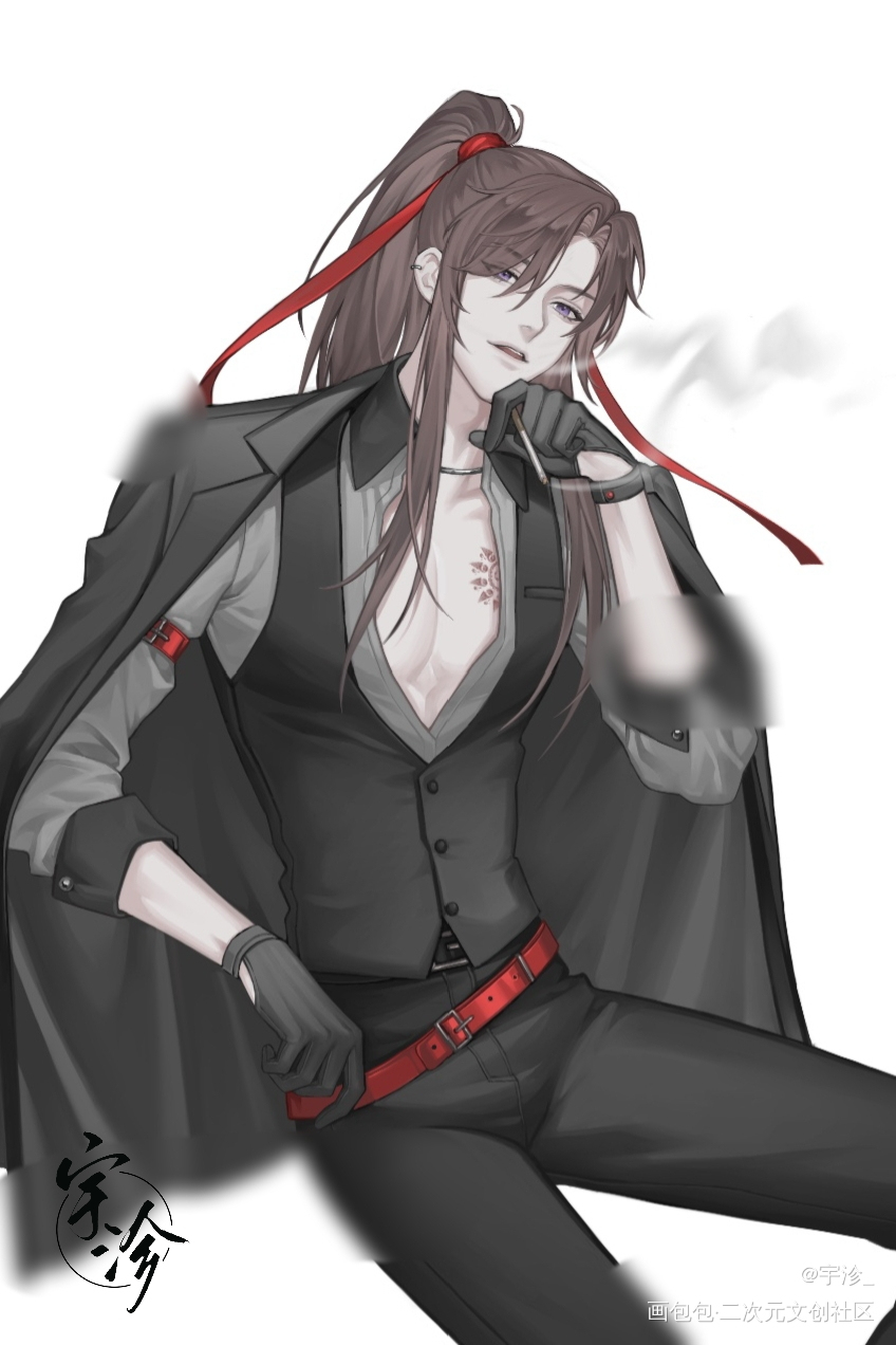 现pa 魏无羡立绘_魔道祖师忘羡魏无羡绘画作品