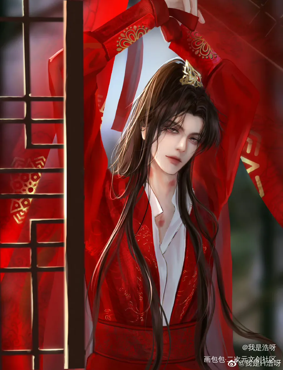 大婚_二哈和他的白猫师尊墨燃楚晚宁绘画作品