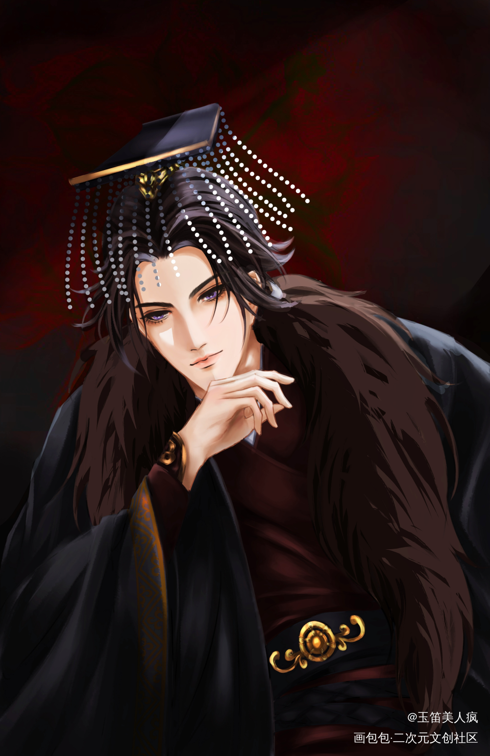 墨燃生日快乐！_二哈和他的白猫师尊燃晚绘画作品