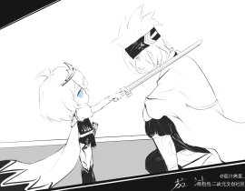 小王子和骑士先生_绘画作品