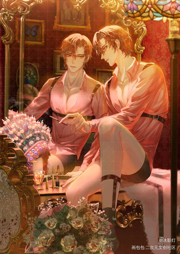 落幕——一张小花的稿_盗墓笔记黑花解语花插画同人约稿绘画作品