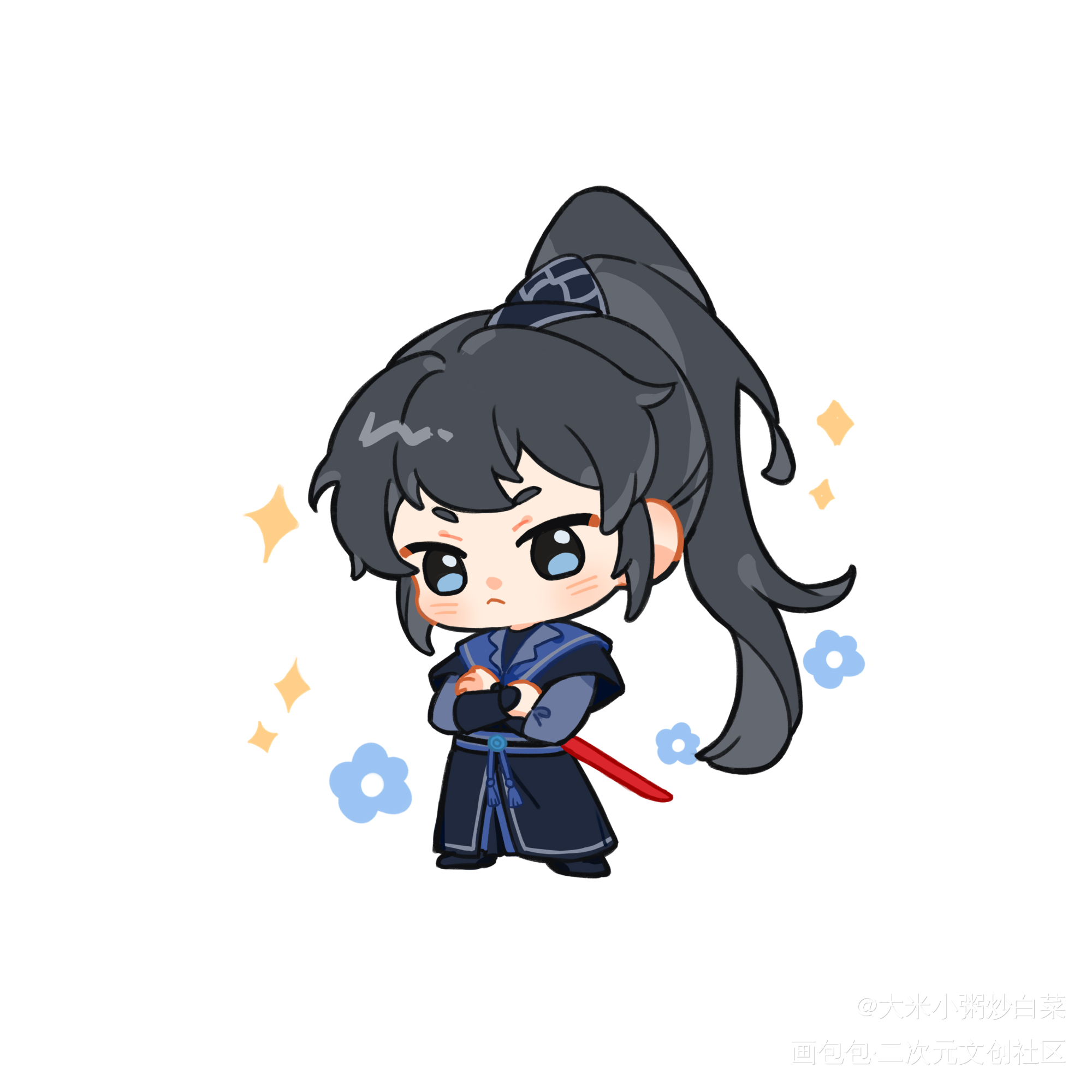 两个可爱宝宝～_魔尊也想知道Q版闻人厄殷寒江绘画作品