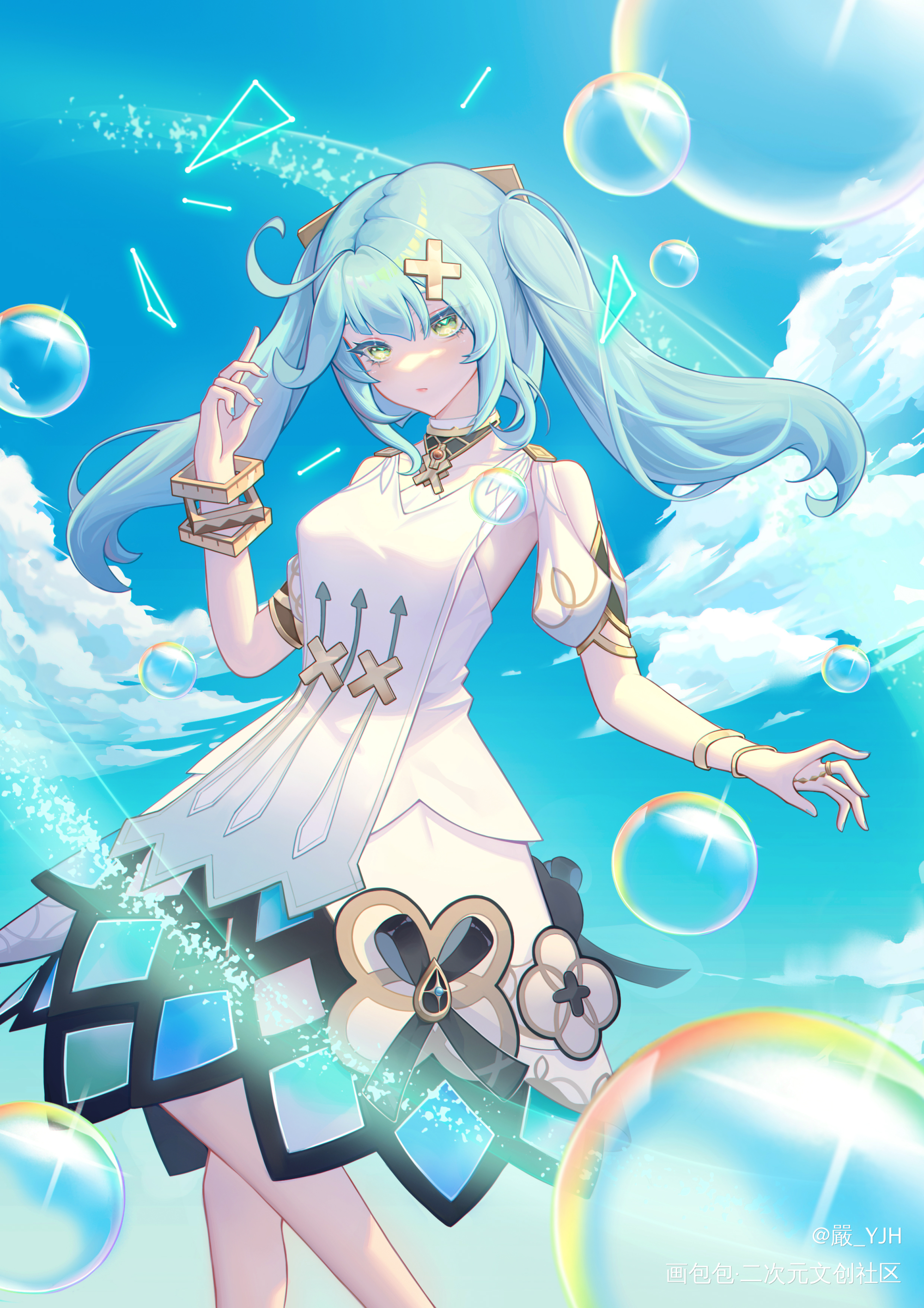 【珐露珊绘画】叫声前辈听听吧_原神日系插画同人珐露珊摸鱼二次元板绘绘画原创绘画作品