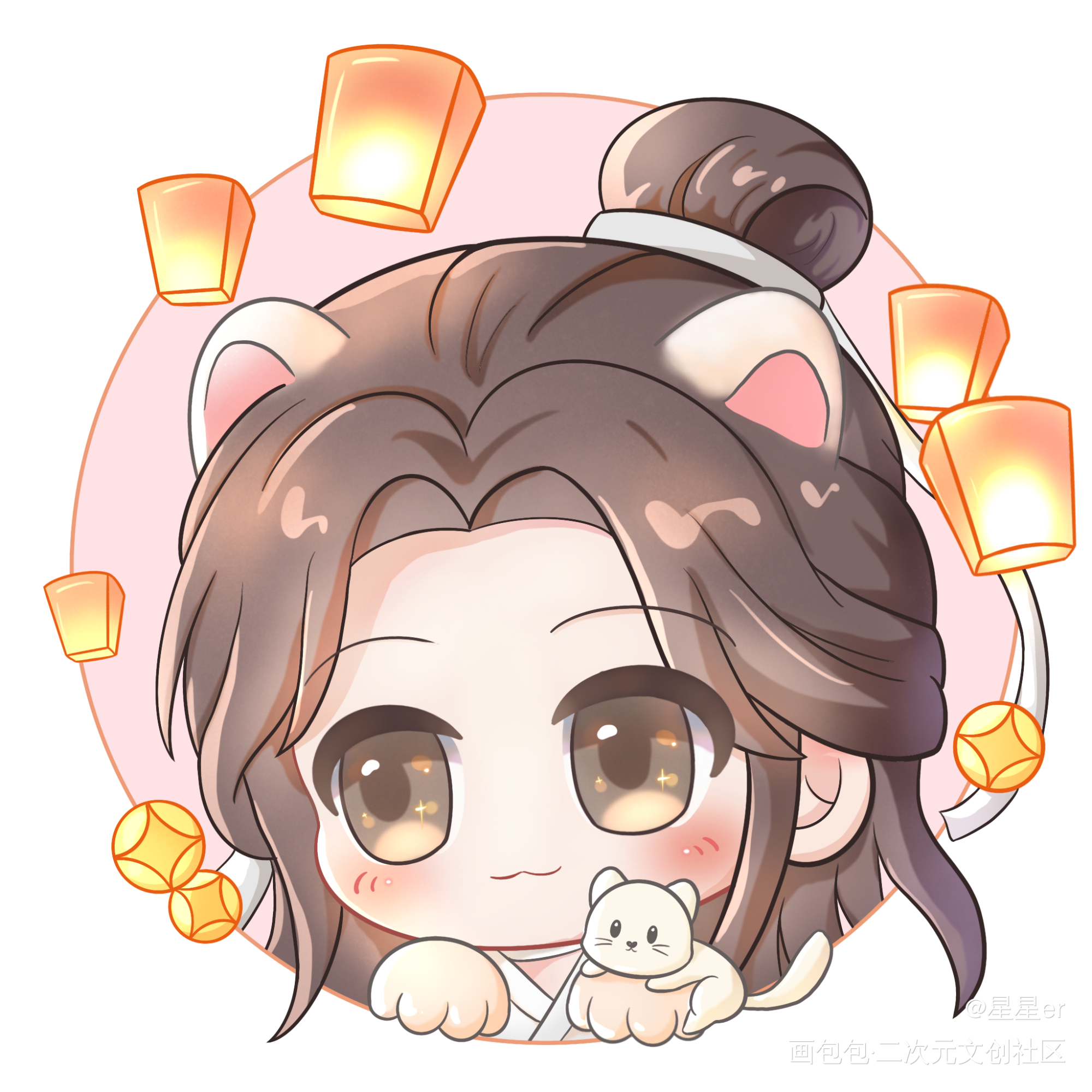 天官赐福——花怜大头_天官赐福花怜谢怜花城绘画作品