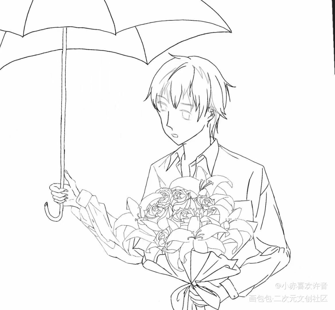 线稿打卡_盗墓笔记吴邪绘画作品