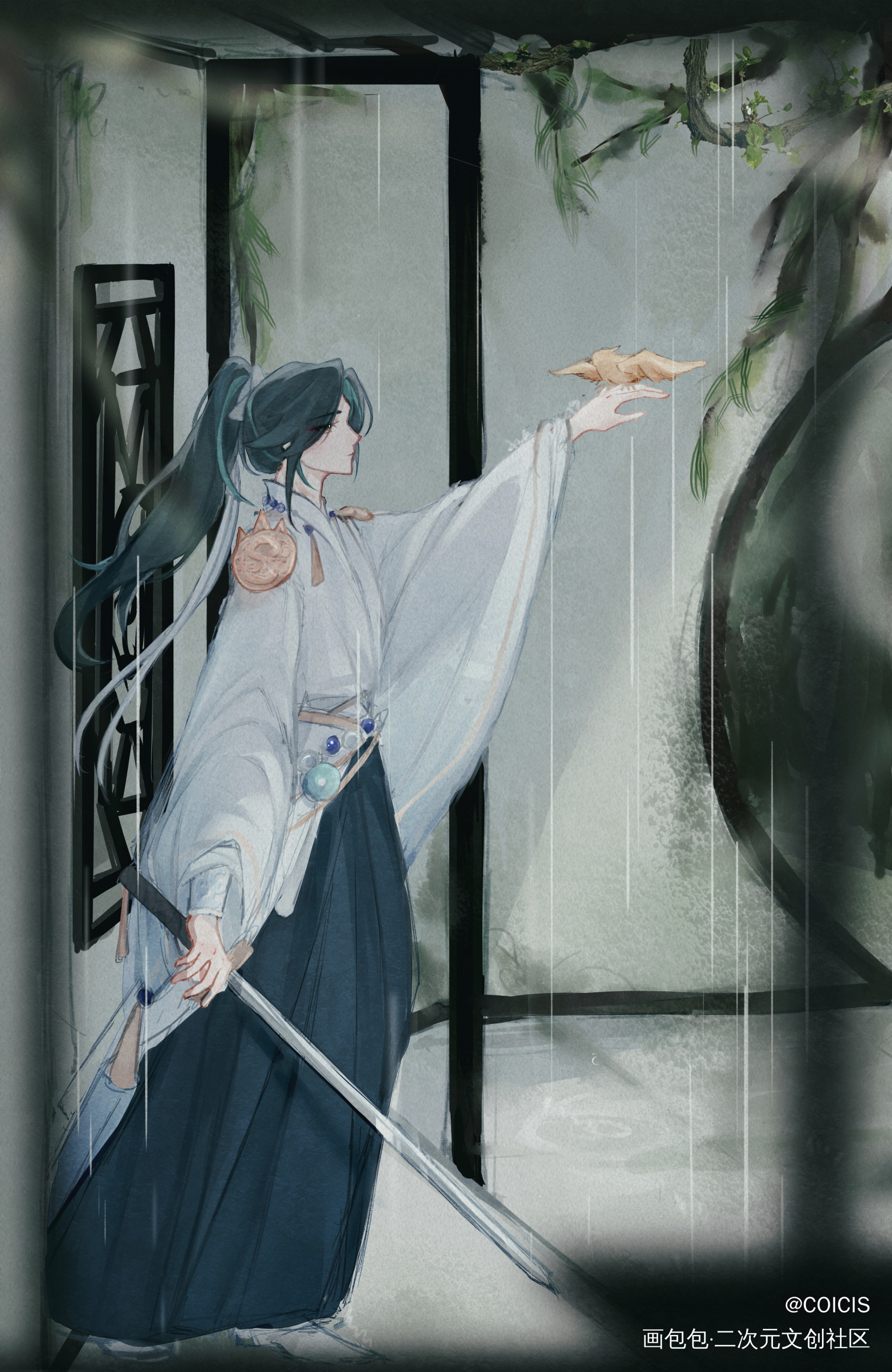 _原神魈空魈绘画作品