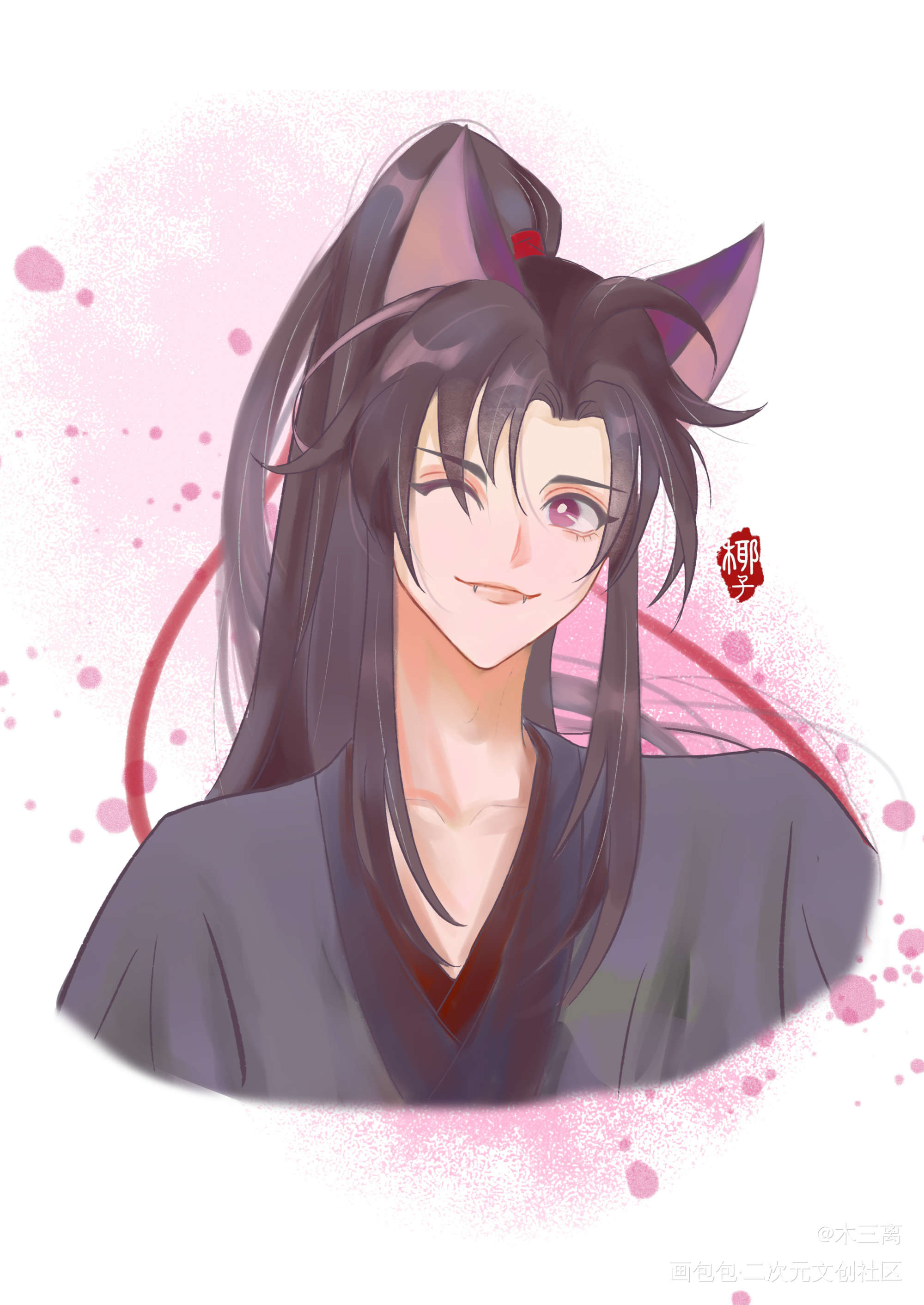 可爱狐羡by椰子（授权预告）_魔道祖师魏无羡古风同人绘画作品
