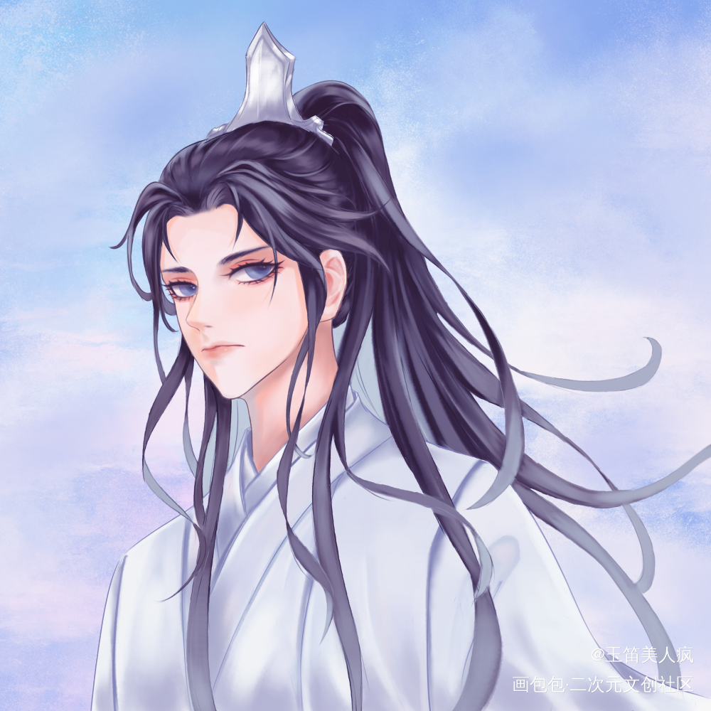 少年晚宁（旧图重绘）_二哈和他的白猫师尊燃晚绘画作品