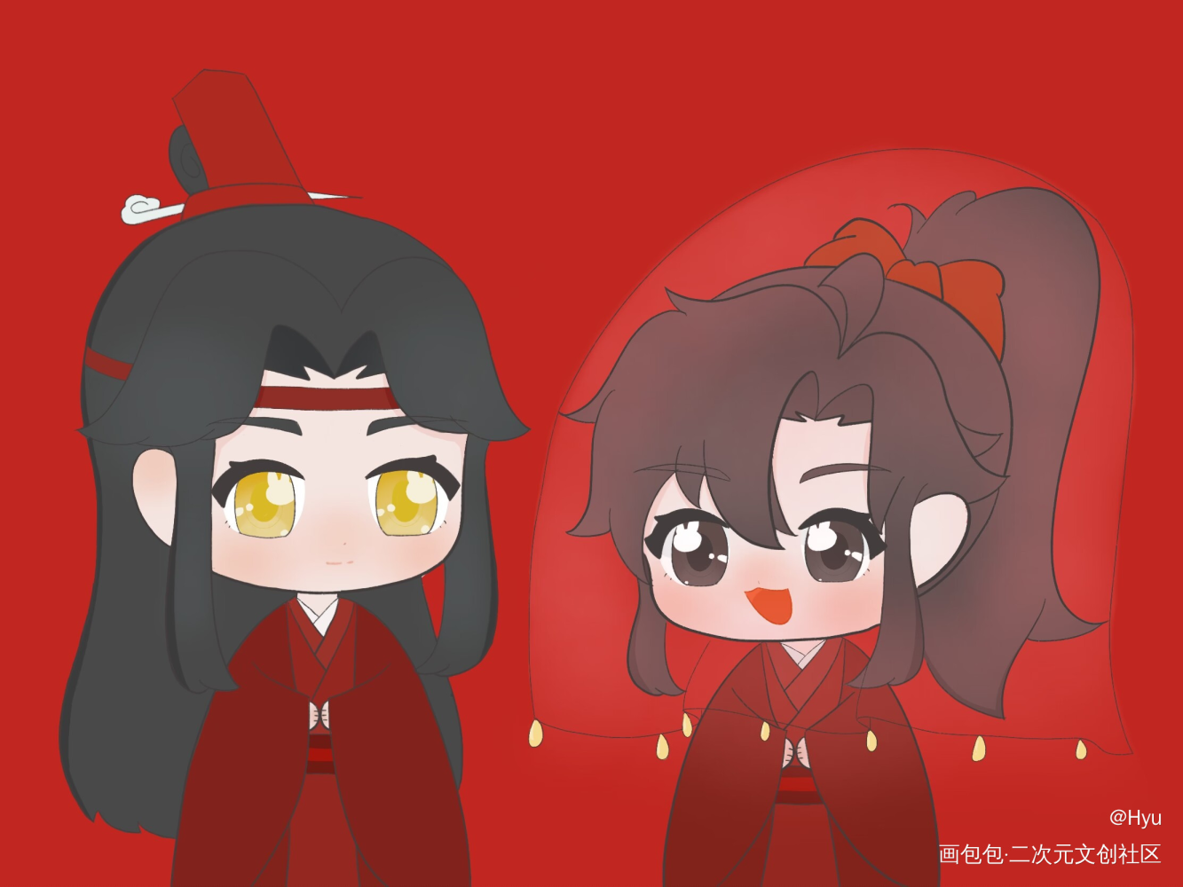 结芬了结芬了_魔道祖师忘羡墨香铜臭绘画作品