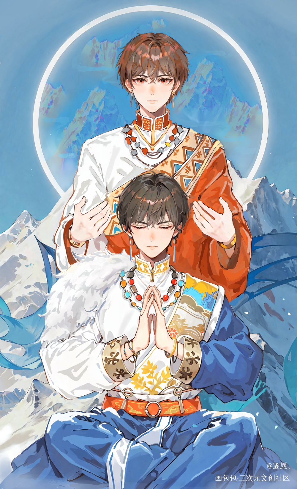 君是山_盗墓笔记瓶邪板绘涂绘画作品