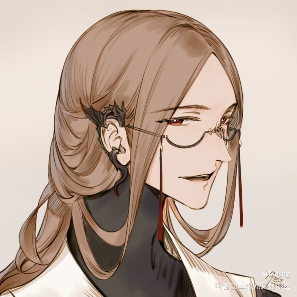 雪岩_无铭传说头像插画摸鱼板绘绘画原创oc绘画作品