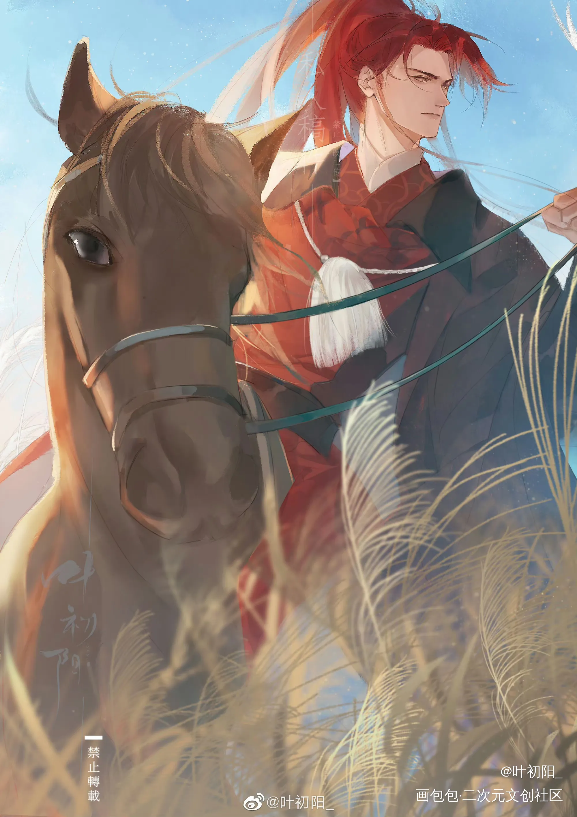 横行万里_金光布袋戏赤羽信之介古风插画同人板绘绘画绘画作品