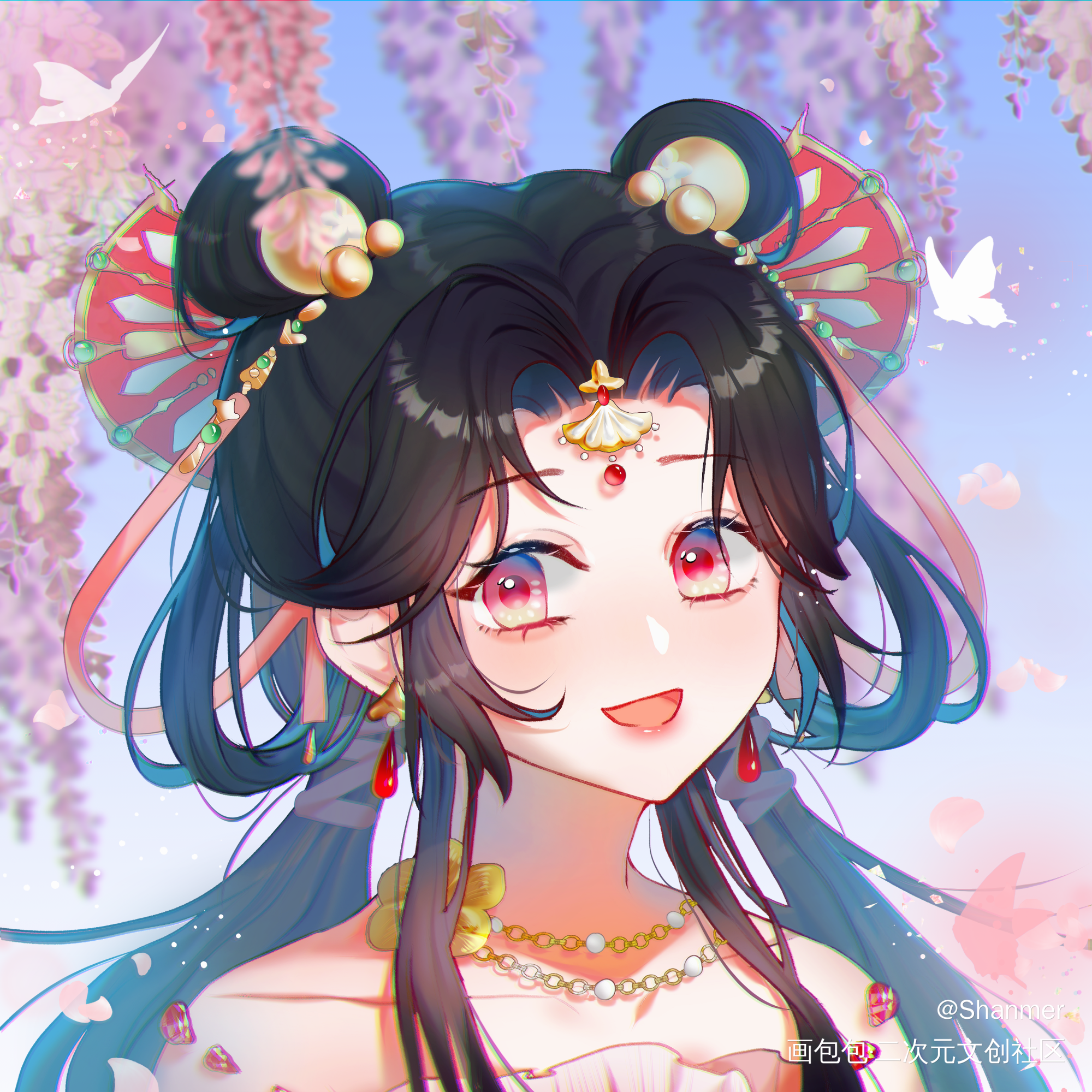 濯心秀萝_剑网3平涂头像绘画作品