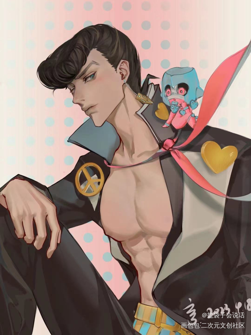 仗露老照片版_JOJO的奇妙冒险东方仗助板绘涂我要上首推仗露绘画作品