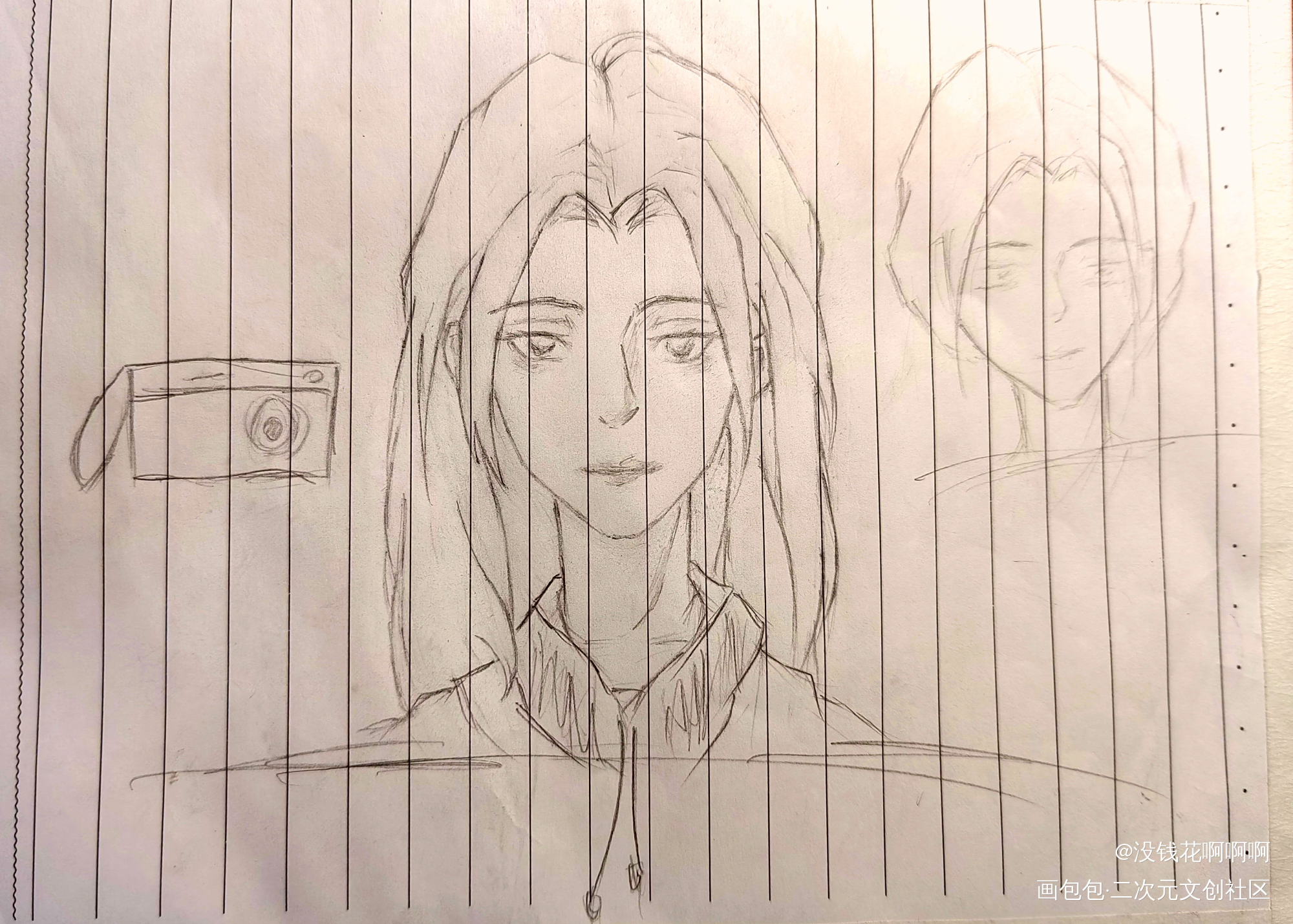 讨厌粗铅笔_少女绘画作品