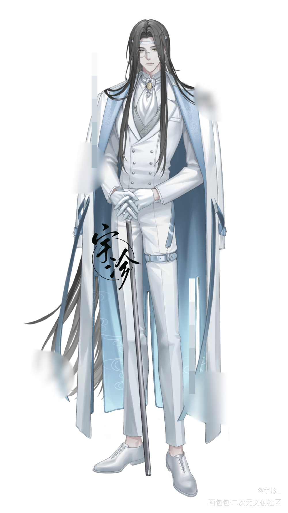现pa 蓝忘机立绘_魔道祖师忘羡蓝忘机绘画作品