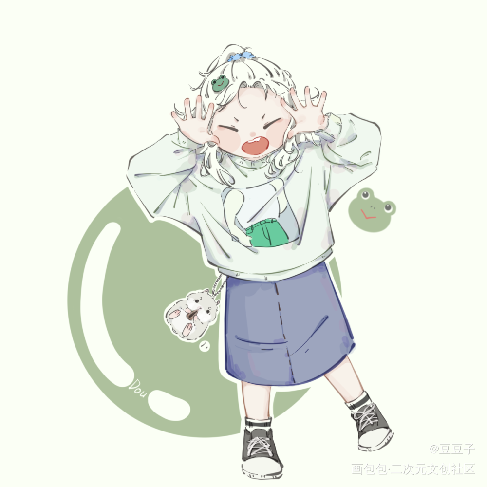 摸鱼还是OOTD_Q版插画绘画作品