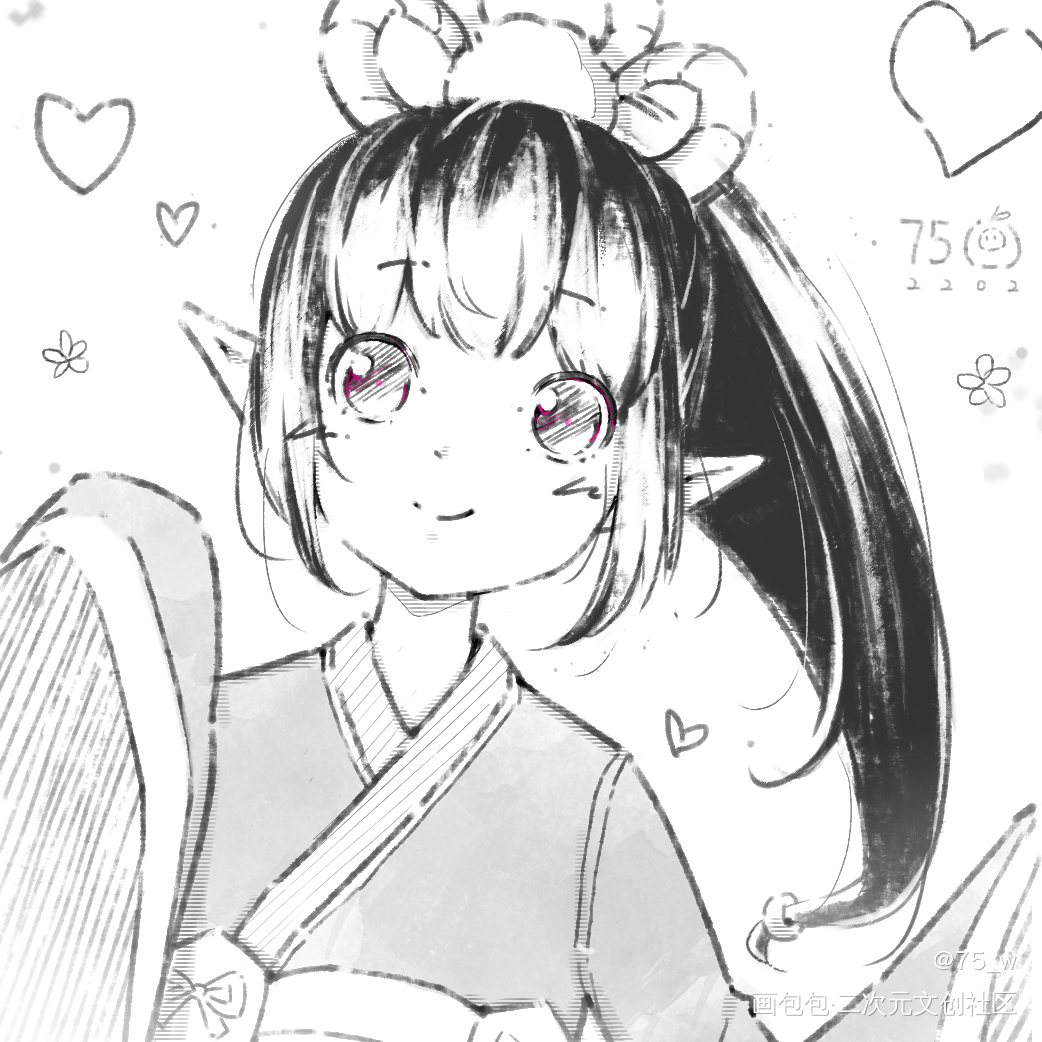 痒痒鼠头像们_阴阳师缘结神莹草跳跳妹妹黑白简笔追月神绘画作品