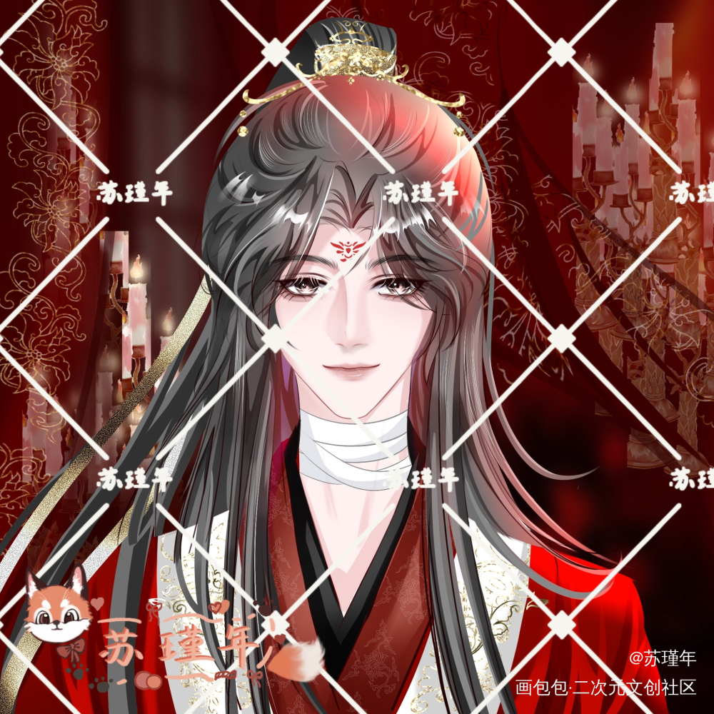 谢怜_天官赐福花怜绘画作品