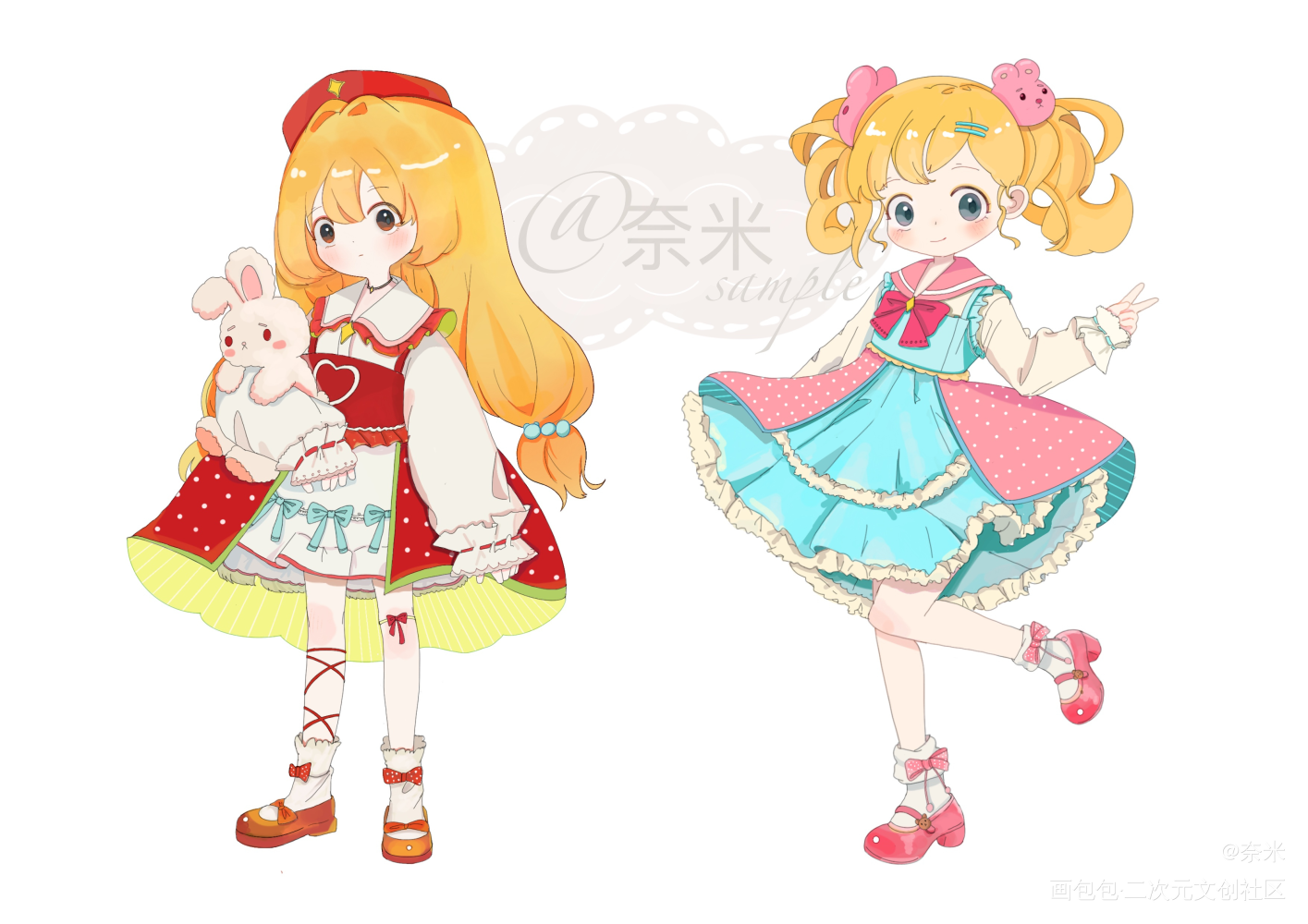奈米小人_板绘涂摸鱼页服设人设求约稿白菜约稿约稿绘画作品