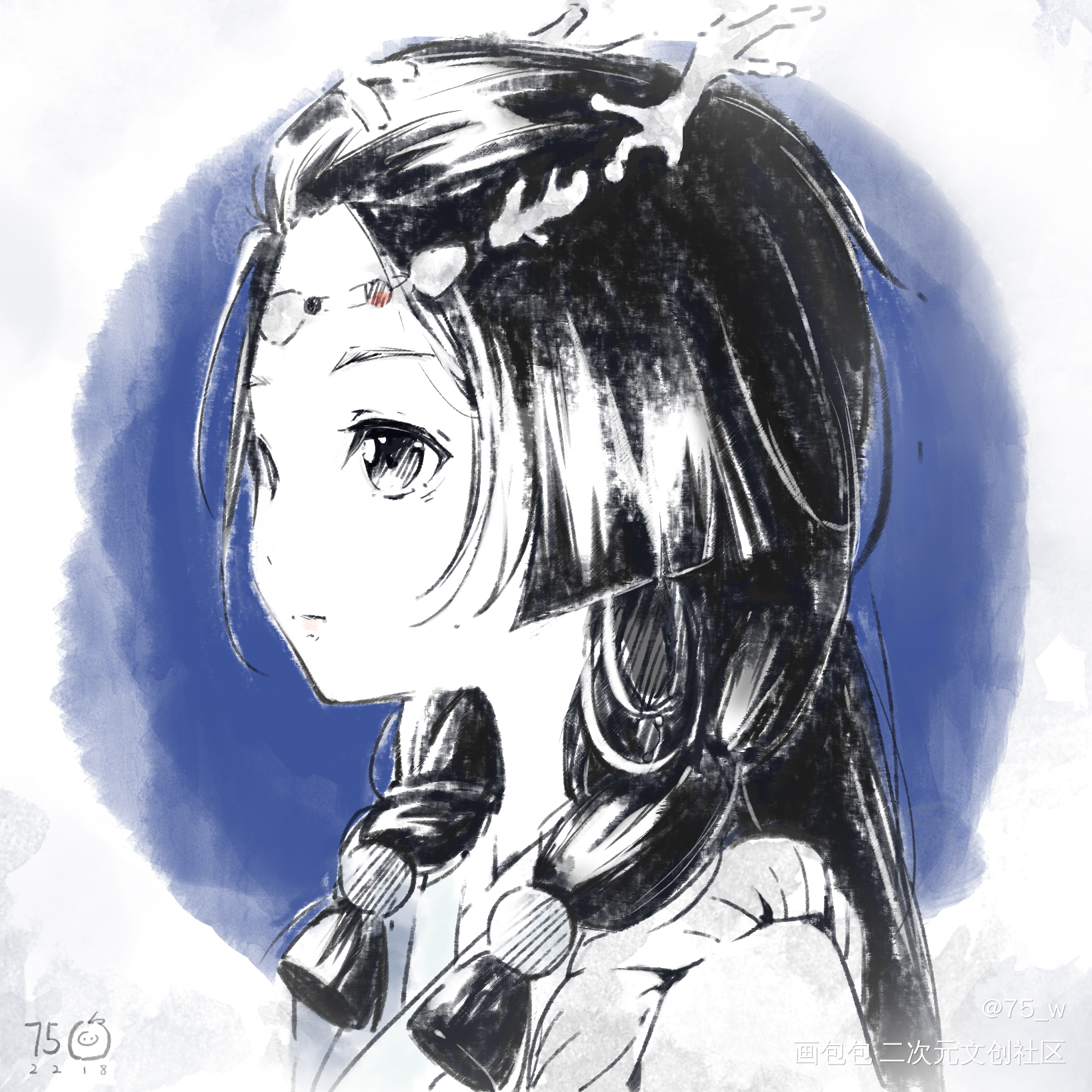 崽崽们_阴阳师猫掌柜鬼童丸玉藻前黑白简笔日和坊鲤鱼精八百比丘尼绘画作品