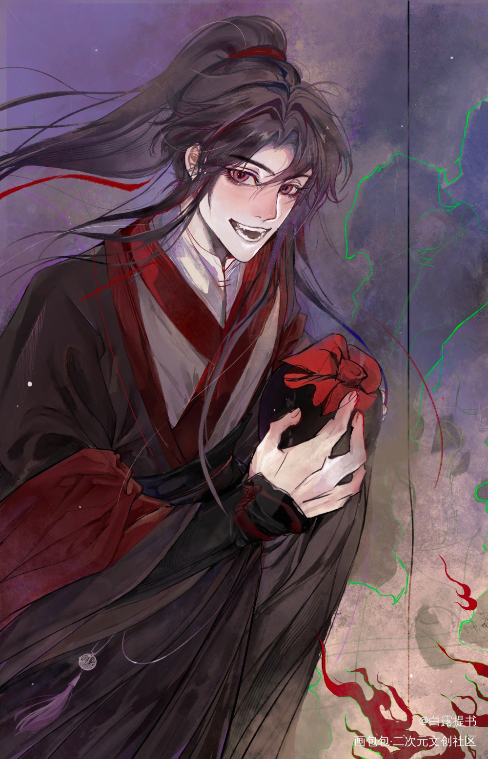欲买桂花同载酒_魔道祖师魏无羡板绘涂立绘我要上首推插画墨香铜臭绘画作品