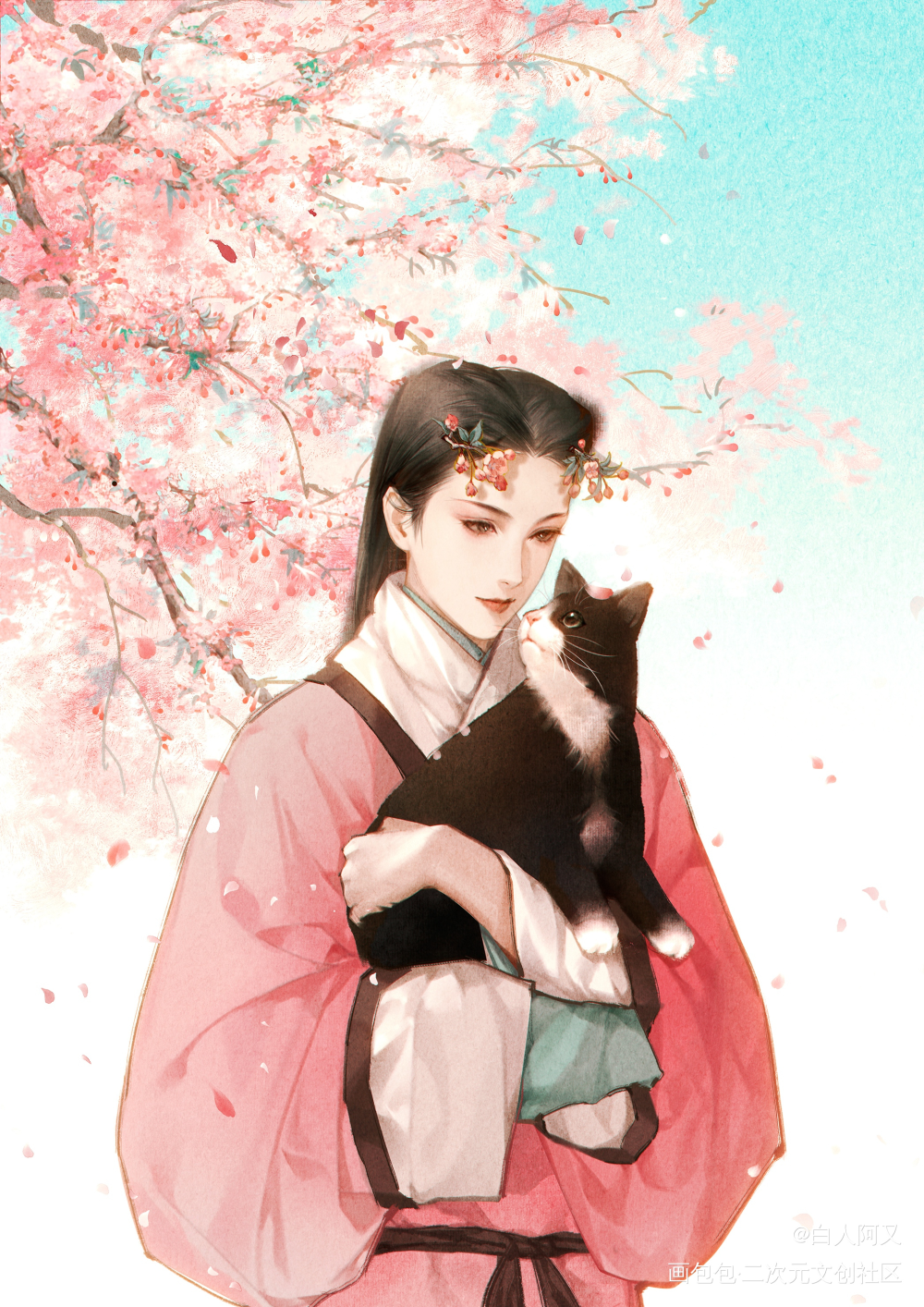 垂丝海棠_板绘涂插画板绘绘画原创oc绘画作品