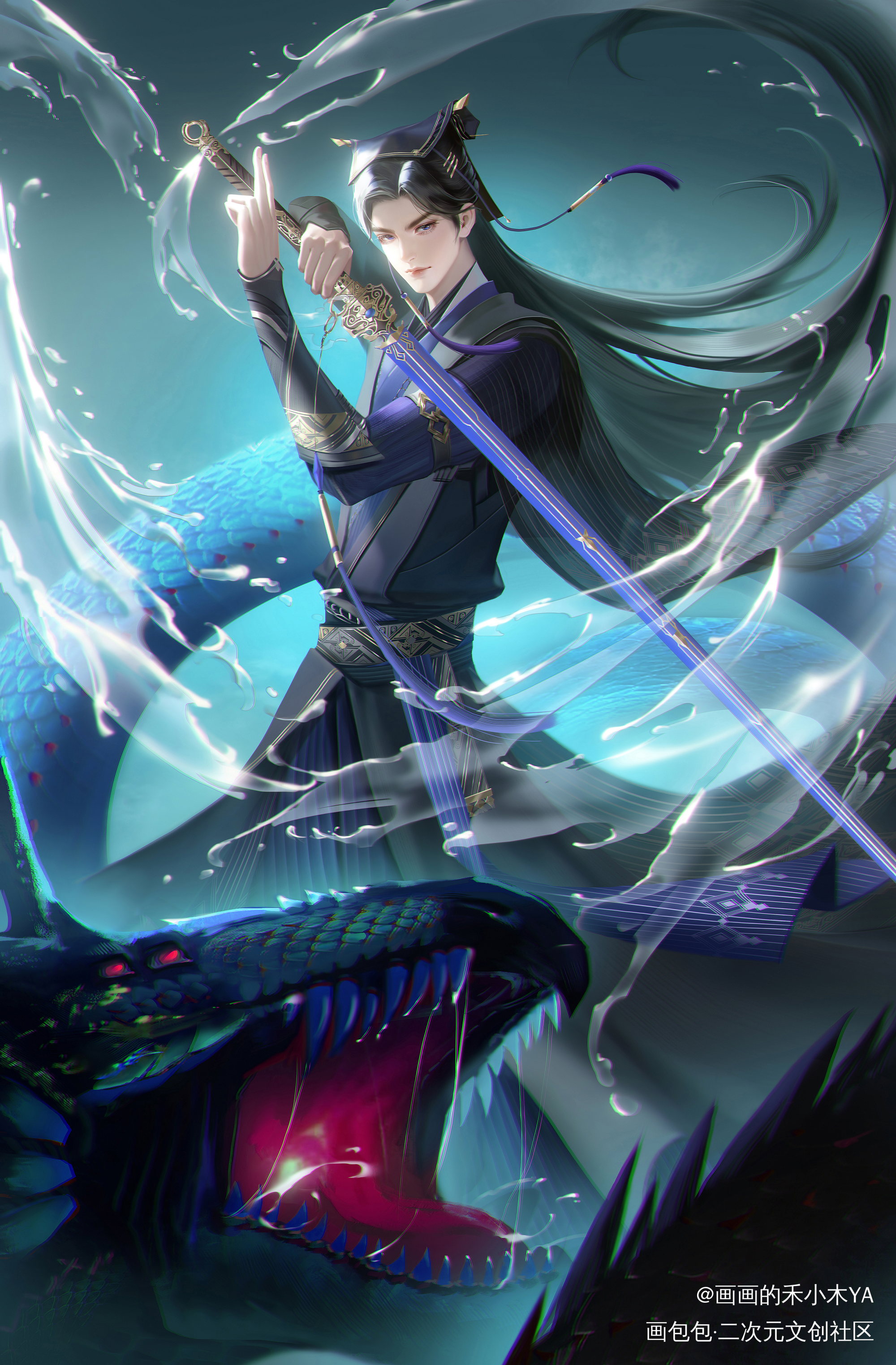 镜玄0423生日快乐——斩_镜玄厚涂插画同人眷思量约稿绘画作品