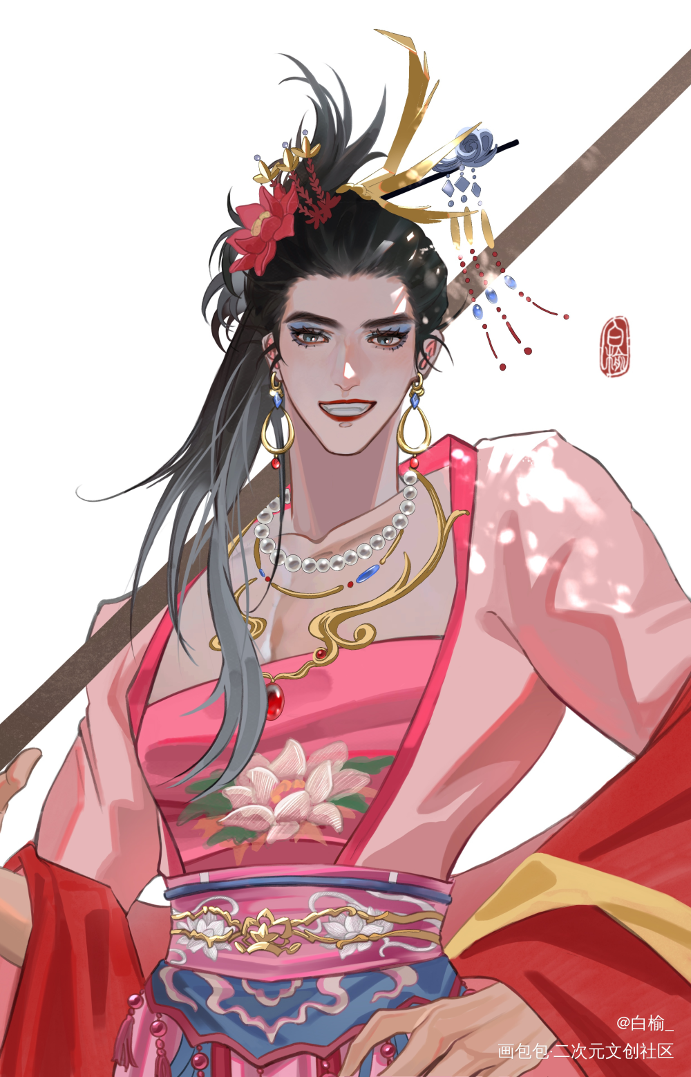 扬州小红莲_代号鸢插画吕蒙绘画绘画作品