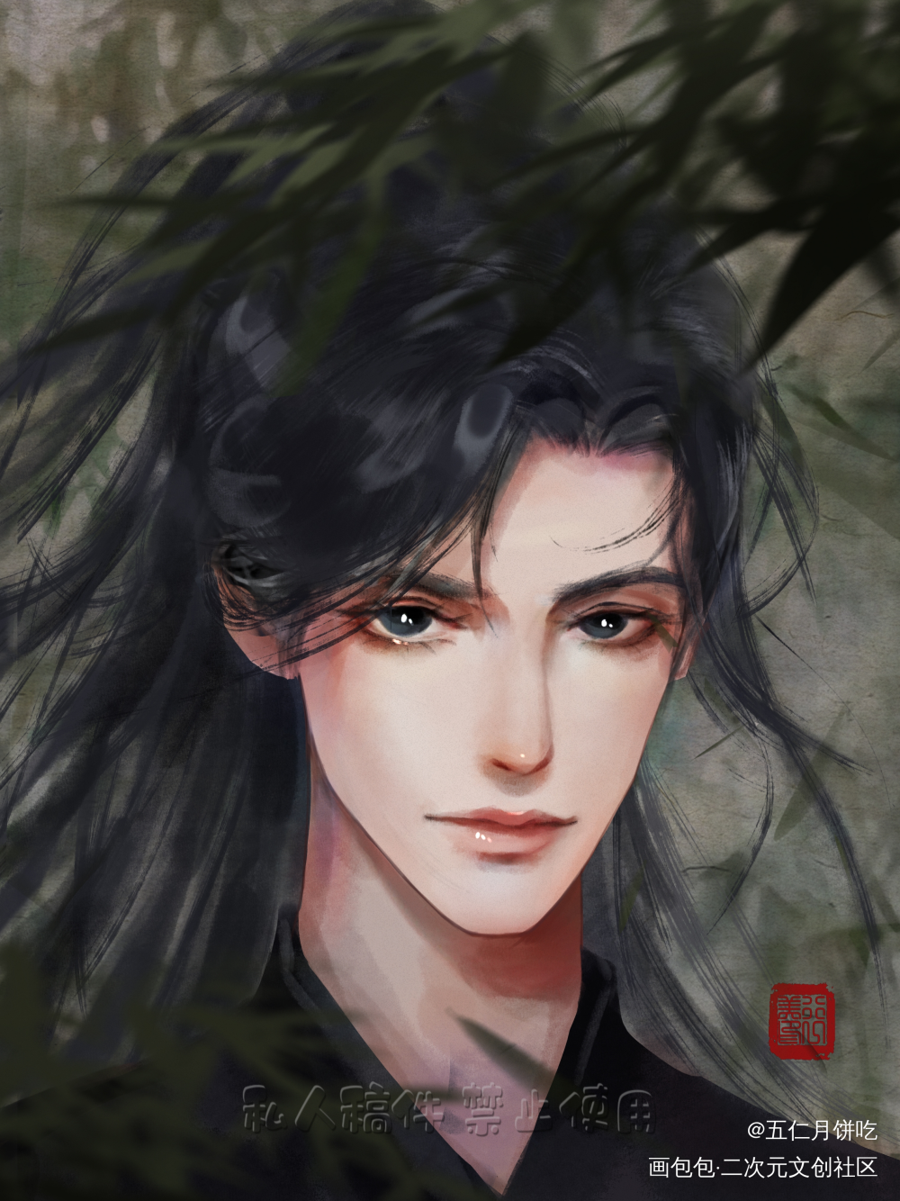 今天是竹林燃，禁止其他平台转载_二哈和他的白猫师尊燃晚墨燃楚晚宁绘画作品