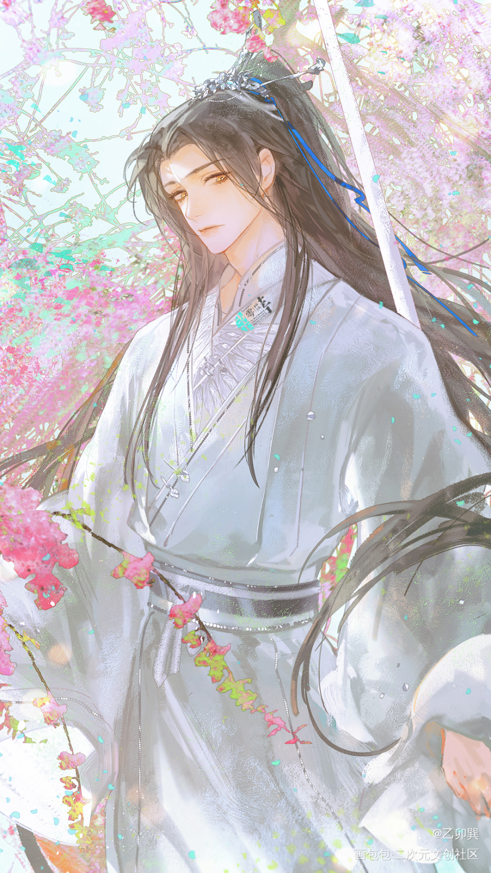 画画师尊_二哈和他的白猫师尊燃晚楚晚宁古风插画同人绘画绘画作品