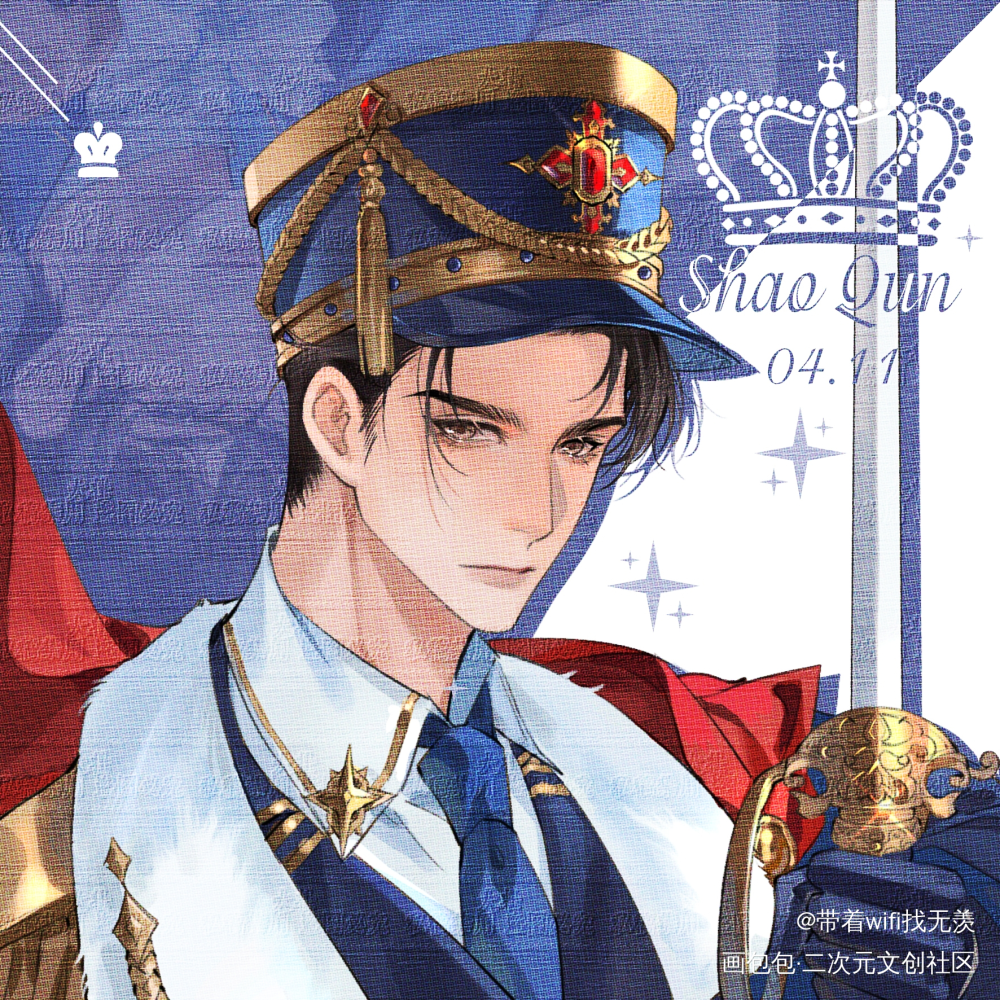 群秀童话系列白雪王子_188男团李程秀邵群水千丞绘画作品
