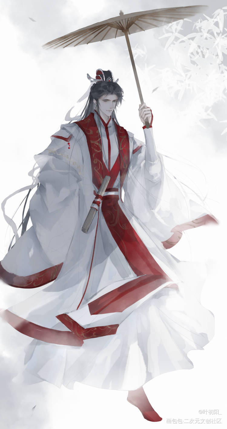 入世不踏沧桑路，出尘不落槁朽苏_金光布袋戏莫离骚古风插画同人板绘绘画绘画作品