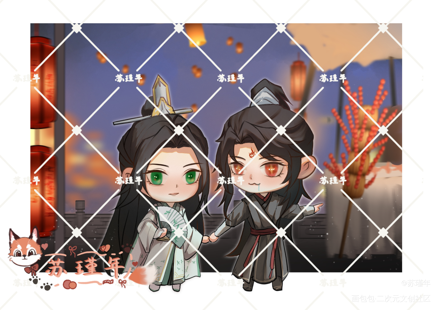 冰秋_人渣反派自救系统冰秋绘画作品