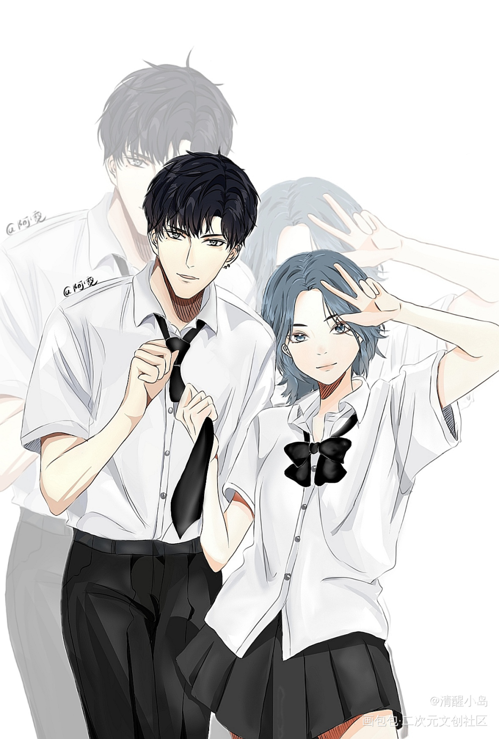 萧逸／梦女稿_光与夜之恋立绘梦女绘画作品