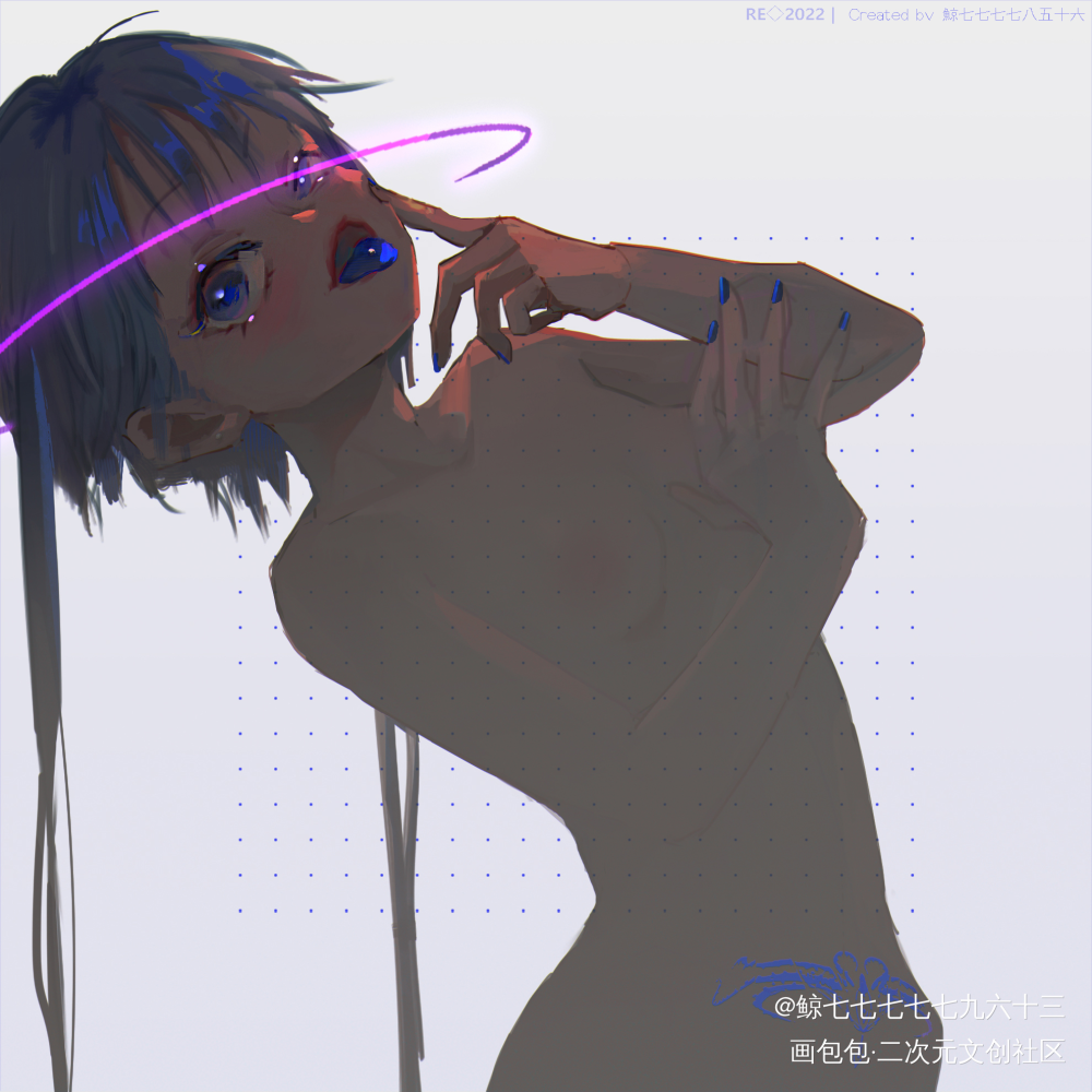 今天也发发章鱼小姐w_平涂胸像板绘oc绘画作品