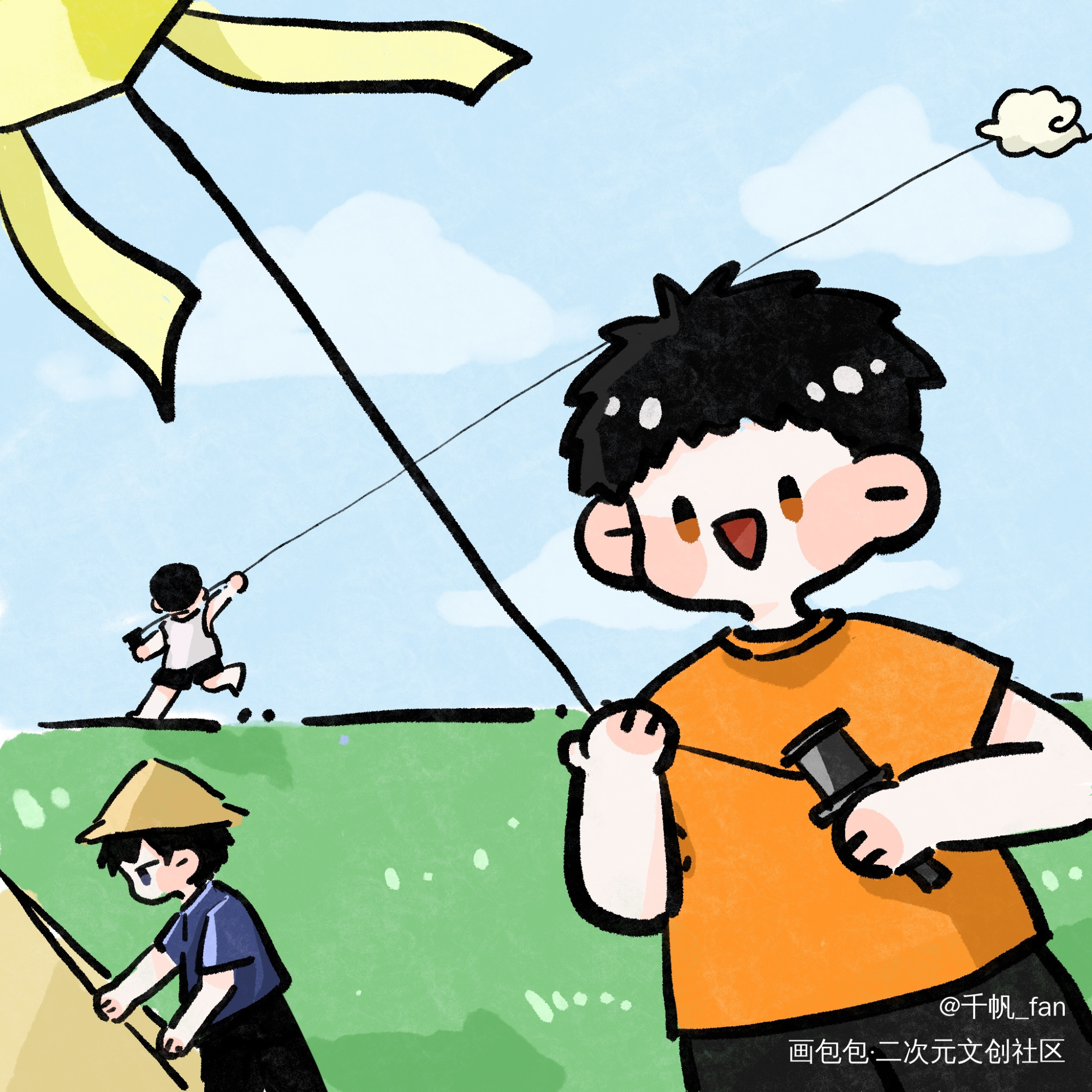 春日w_盗墓笔记铁三角王胖子吴邪张起灵Q版绘画作品