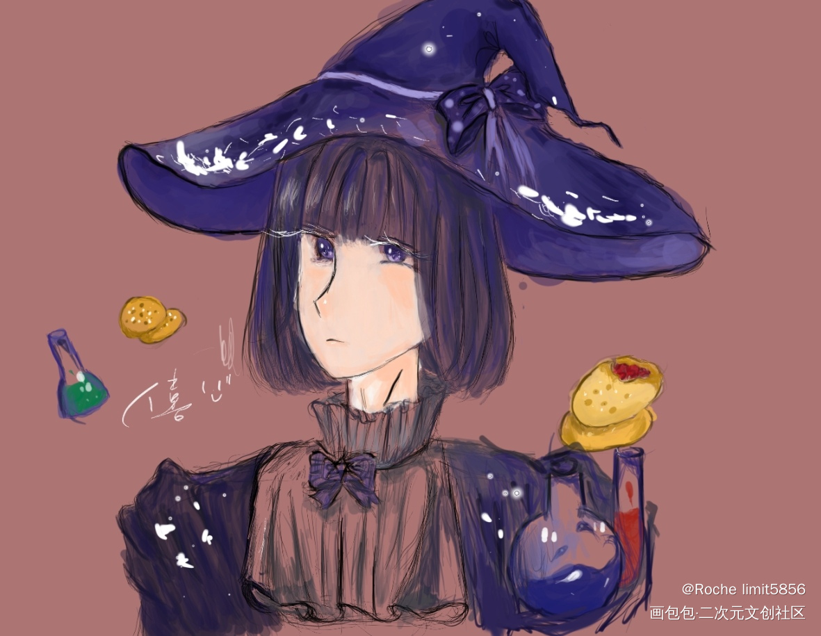 小女巫，下雪啦_我在惊悚游戏里封神如何拥有五栋楼小女巫刘佳仪绘画作品