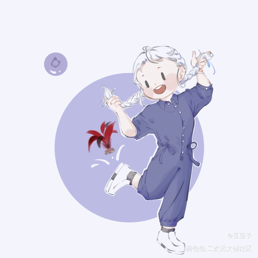 OOTD一个吧_摸鱼页Q版插画绘画作品